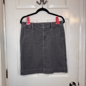 Eddie Bauer Dark Gray Corduroy Pencil Skirt